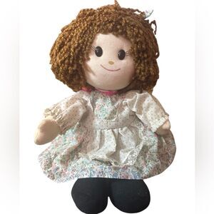 Vintage Musical Doll Moves Rolls Head Music Plays Brown Hair Black Eyes